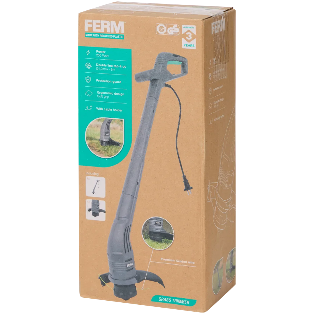 Trimmer electric pentru gazon 250W, fir dublu Tap & Go 1.2 mm, 8 m
